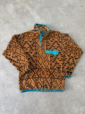 Patagonia Synchilla Aztec Tribal Sweatshirt Snap T Pullover Fleece Small